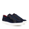 Jeffery West - Apolo Velour Leather Trainers in Navy - Nigel Clare