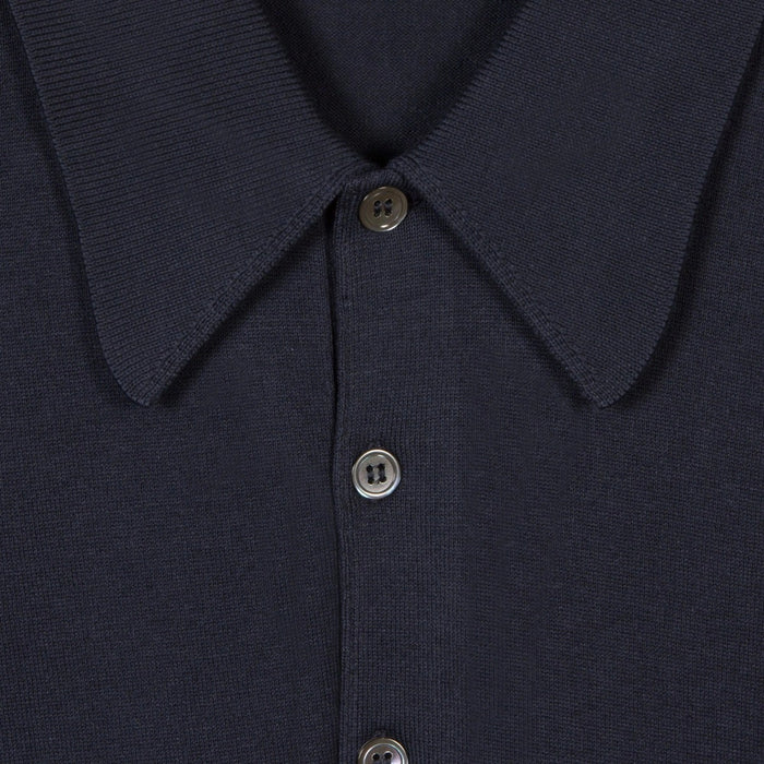 John Smedley - Isis Sea Island Polo in Navy - Nigel Clare