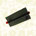 Forager Provisions LTD green canvas pencil case with a durable zip closure and a leather brand patch detail.