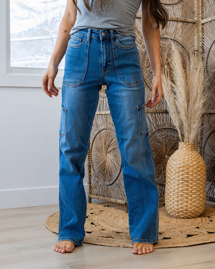 Judy Blue Hadley 90's Cargo Straight Jeans FINAL SALE Judy Blue