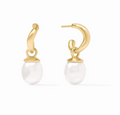 Julie Vos Pearl Wave Hoop & Charm Earrings