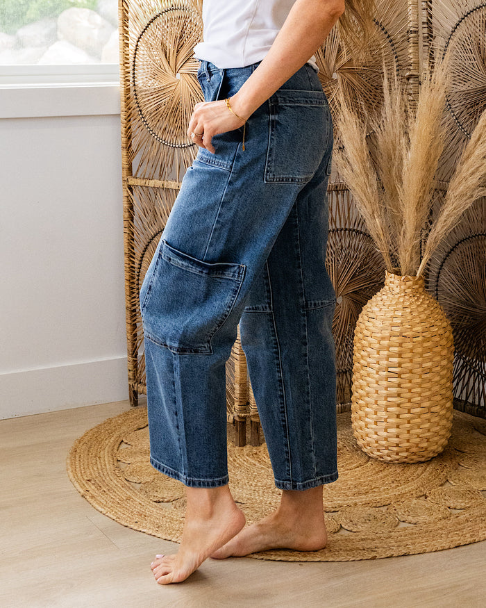 KanCan All I Know Cargo Barrel Jeans SALE KanCan