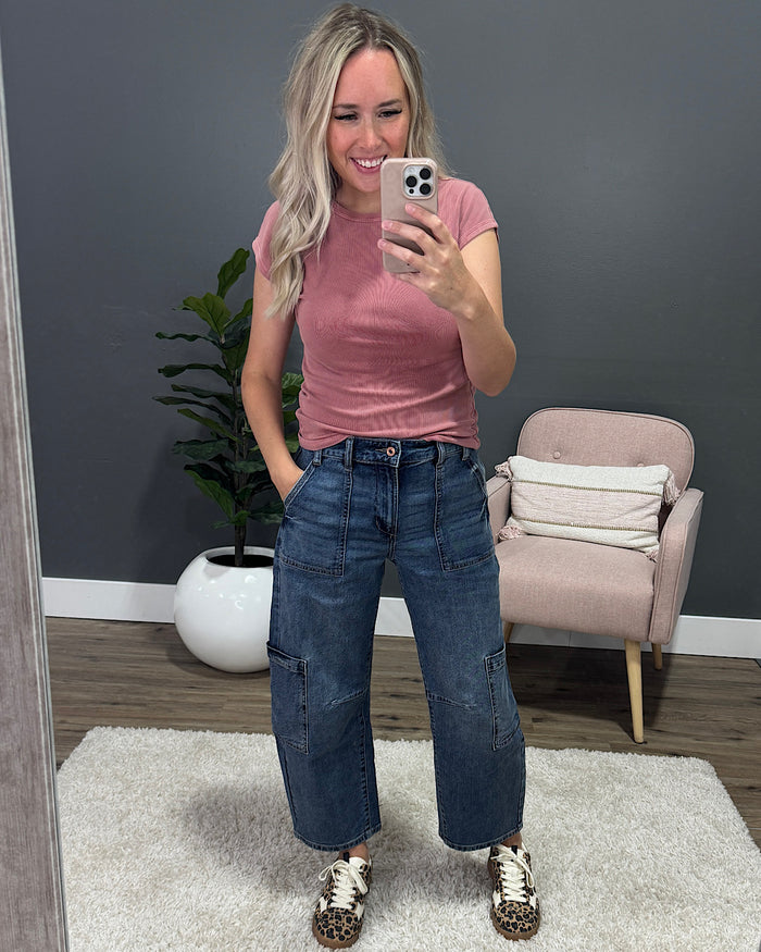 KanCan All I Know Cargo Barrel Jeans SALE KanCan