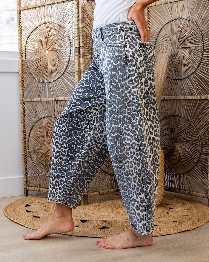 KanCan Leopard Barrel Jeans SALE KanCan