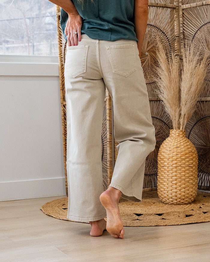 KanCan Reese Wide Leg Jeans - Taupe KanCan
