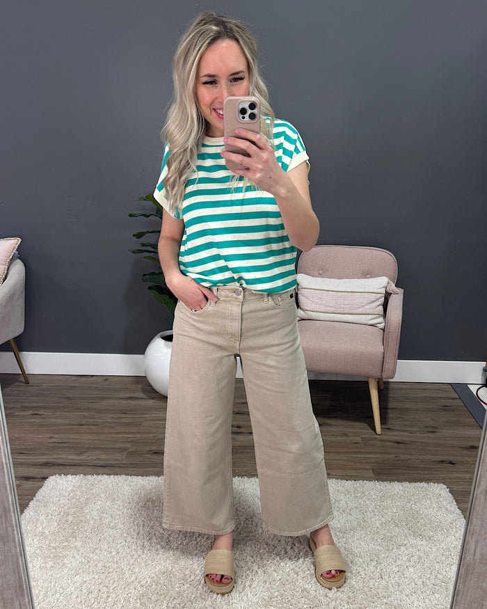 KanCan Reese Wide Leg Jeans - Taupe KanCan