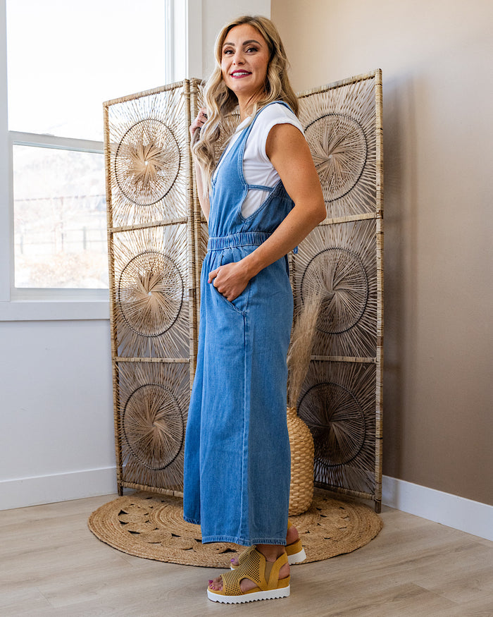 KanCan Sandria Cropped Wide Leg Overalls FINAL SALE KanCan