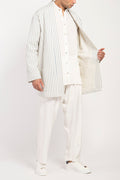 Khaled Cotton Striped Light Blue Jacket