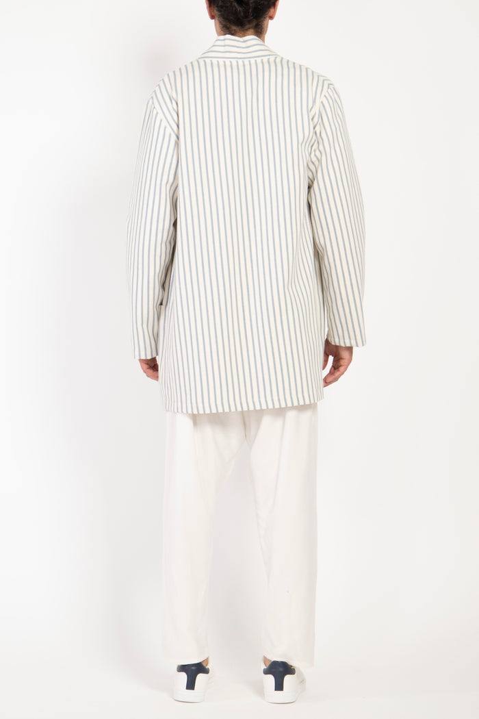 Khaled Cotton Striped Light Blue Jacket