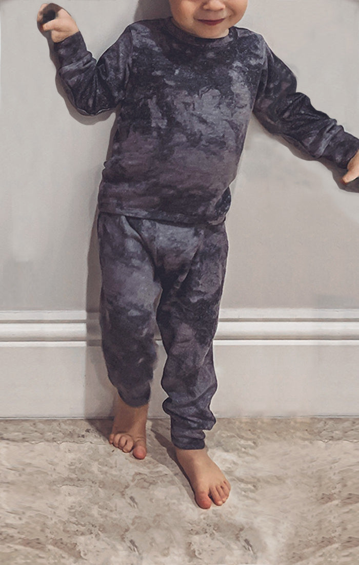 Kid's Lounge Set Black Tie Dye