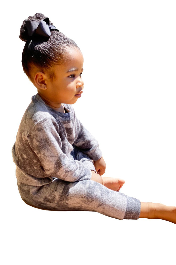 Kid's Lounge Set Black Tie Dye