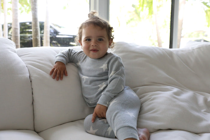 Kid's Heather Grey Star Lounge Set image 2