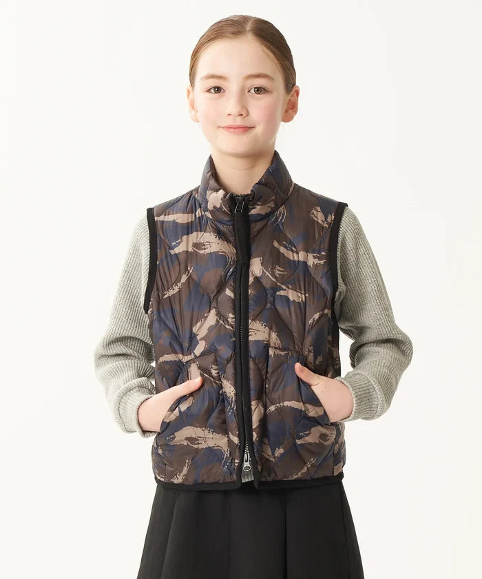 Kids Military Hi-Neck W-Zip Down Vest (Soft Shell)