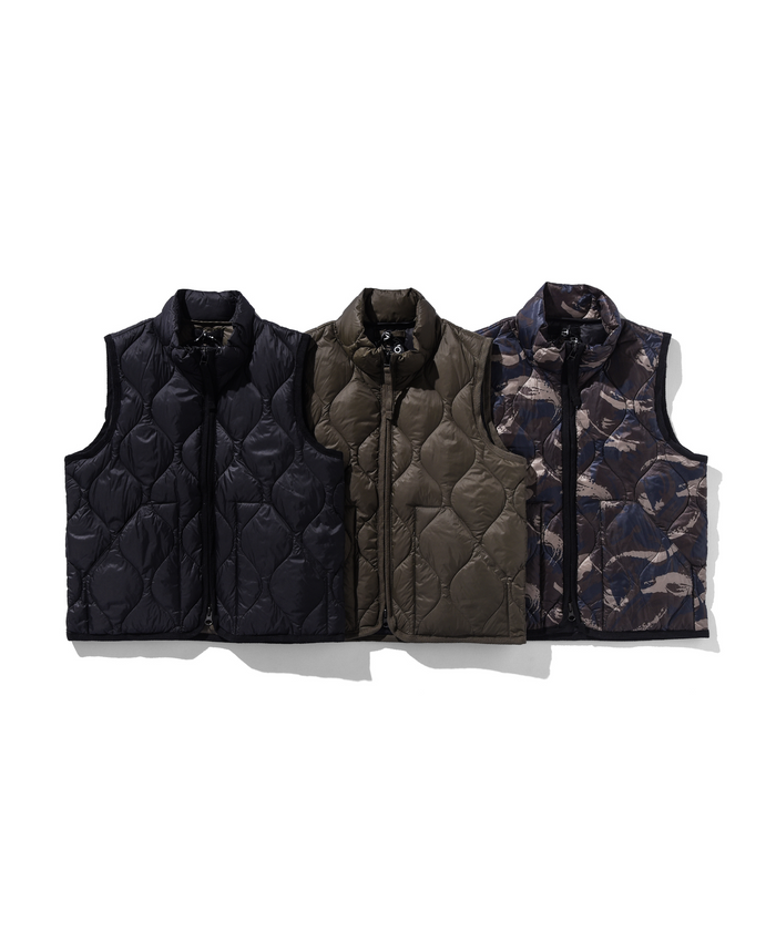 Kids Military Hi-Neck W-Zip Down Vest (Soft Shell)