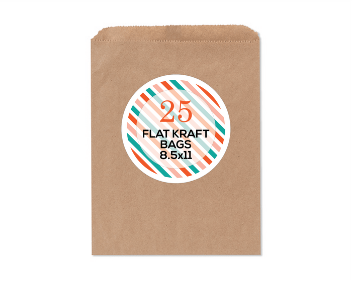 Kraft Favor Bags . Flat Kraft Bags (Large) . 8.5" x 11" - Scrap Bits
