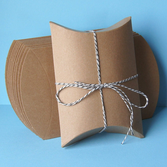 Kraft Pillow Boxes (Small) . 3.5x3x1.5 - Scrap Bits