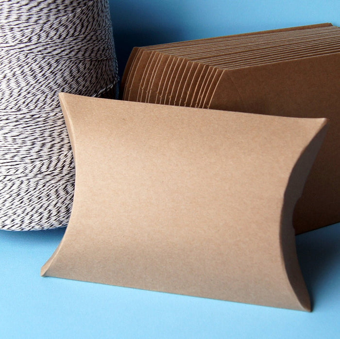 Kraft Pillow Boxes (Small) . 3.5x3x1.5 - Scrap Bits