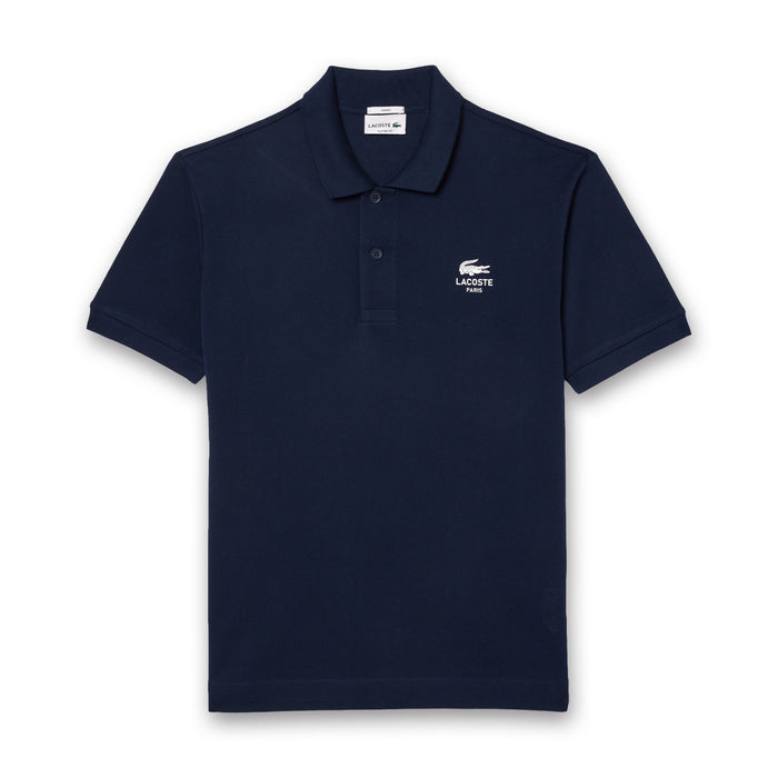 Lacoste - Classic Fit Signature Print Polo in Navy - Nigel Clare