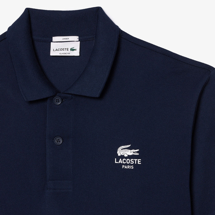 Lacoste - Classic Fit Signature Print Polo in Navy - Nigel Clare
