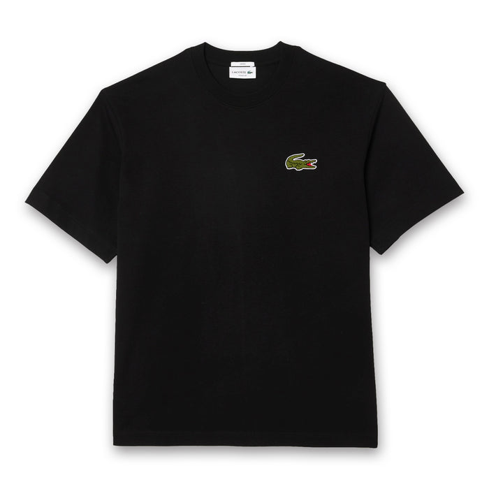 Lacoste - Loose Fit Heavy Cotton Badge T-Shirt in Black - Nigel Clare