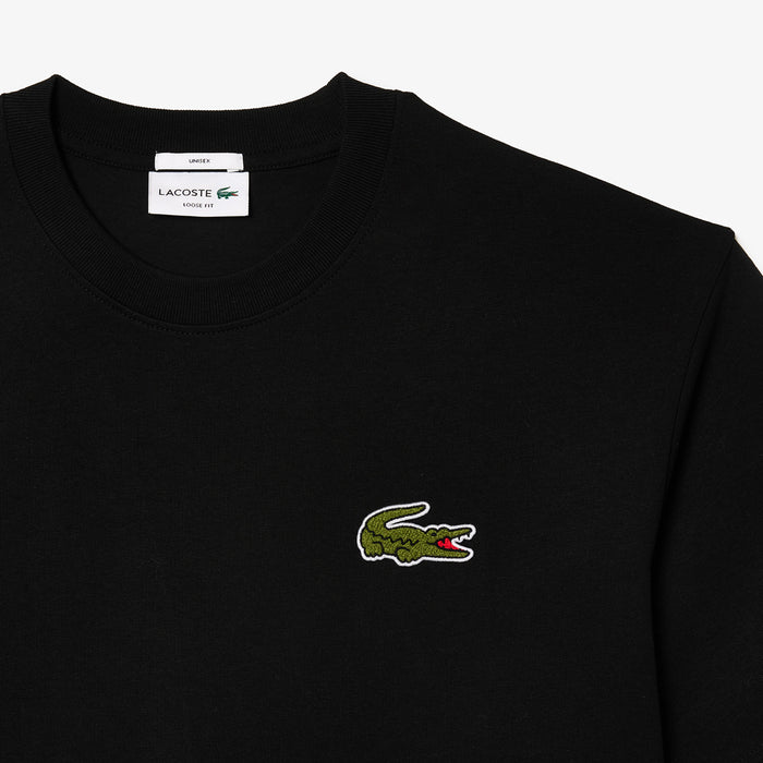 Lacoste - Loose Fit Heavy Cotton Badge T-Shirt in Black - Nigel Clare