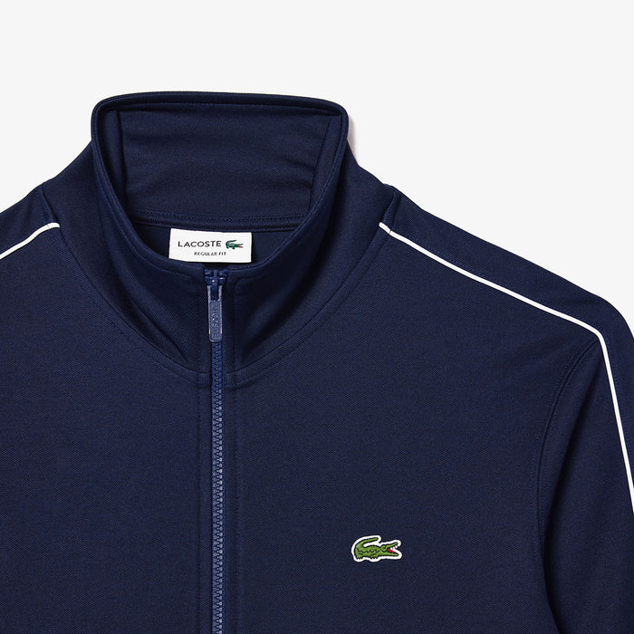 Lacoste - Paris Piqué Zip Front Track Jacket in Navy - Nigel Clare