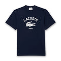 Lacoste - Signature Print Cotton T-Shirt in Navy - Nigel Clare