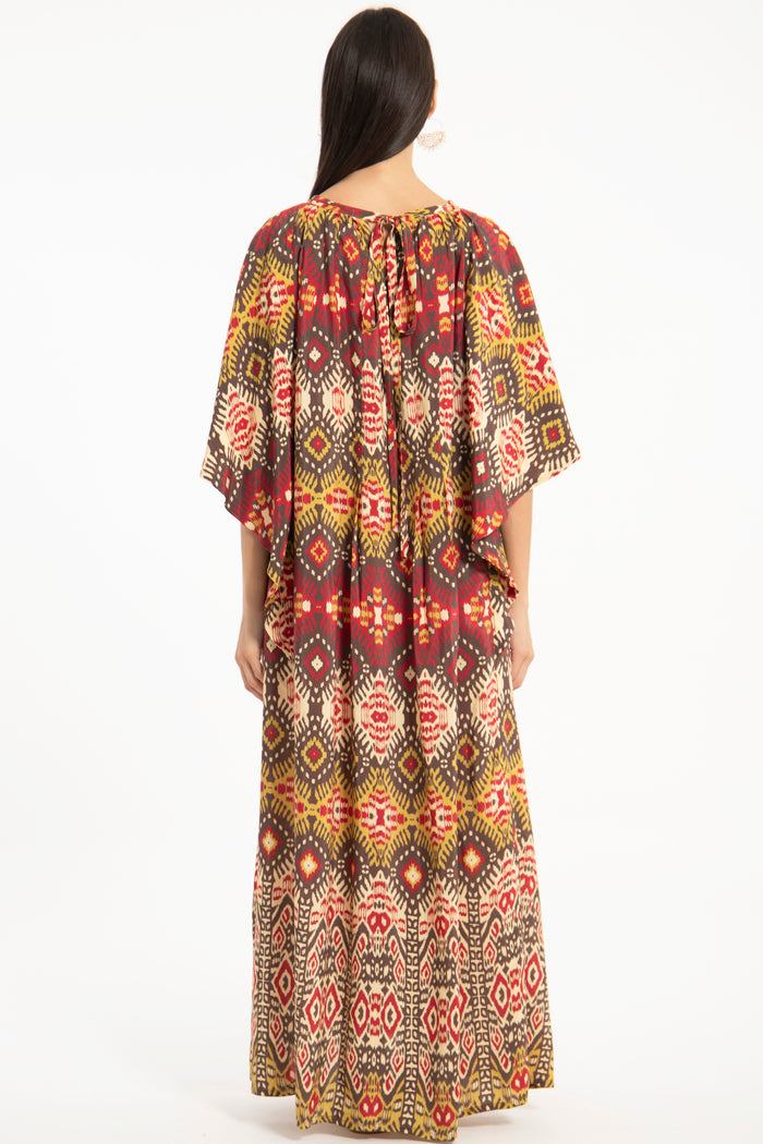 Lamis Cotton Silk Ikat Dress