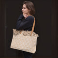 Large Tasseled Shoulder Bag - Cream