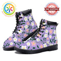 Lavender Daisy Floral - Leather Martin Boots white / 36