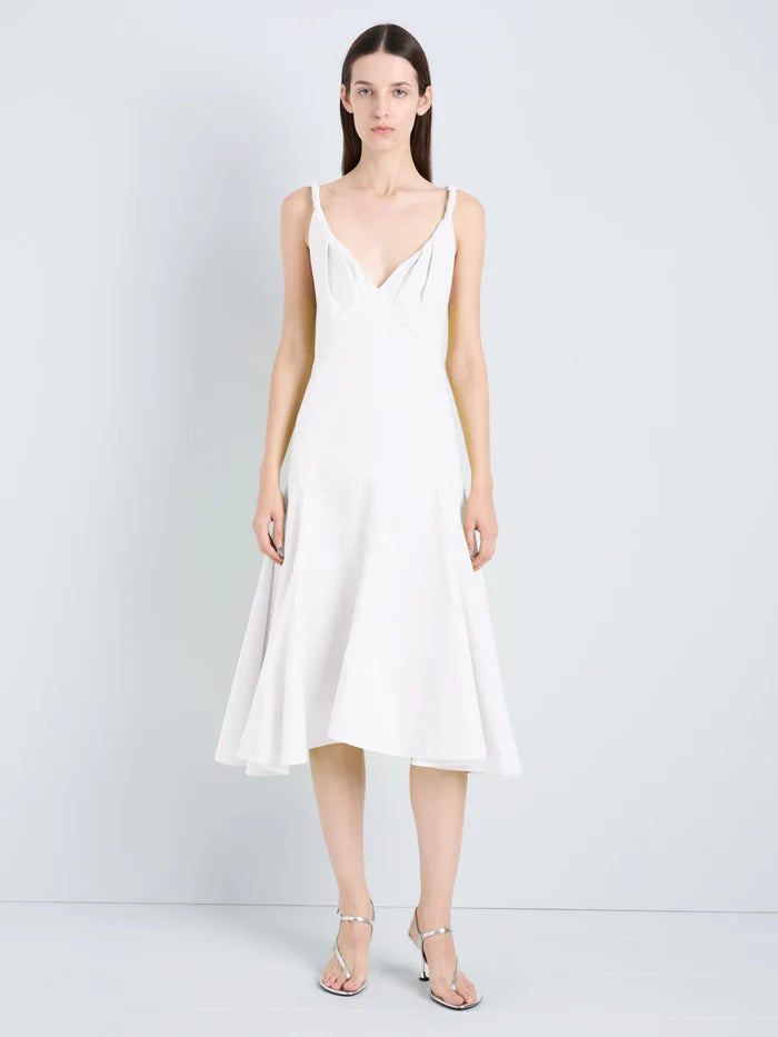 Leo Dress in Classic Cotton Shirting - White