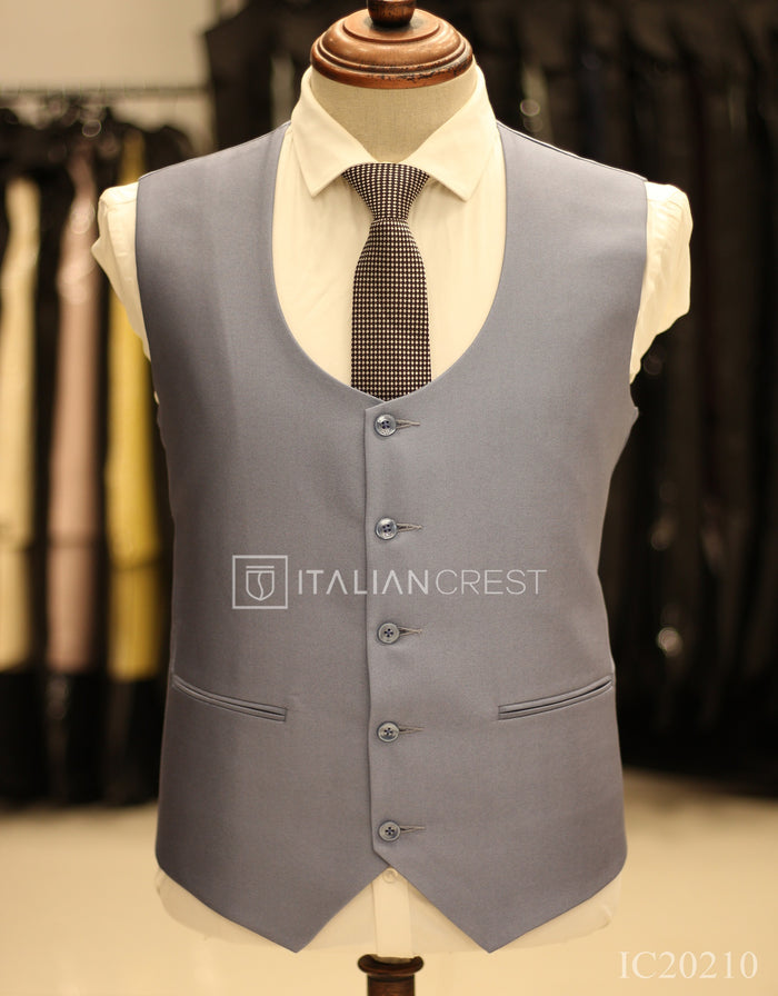 Light Blue 3-Piece Notch Lapel Suit