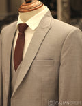 Light Blue 3-Piece Peak Lapel Suit
