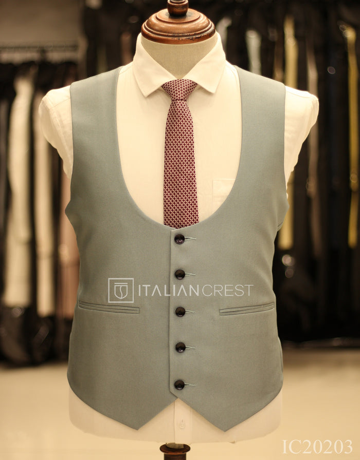 Light Green 3-Piece Notch Lapel Suit