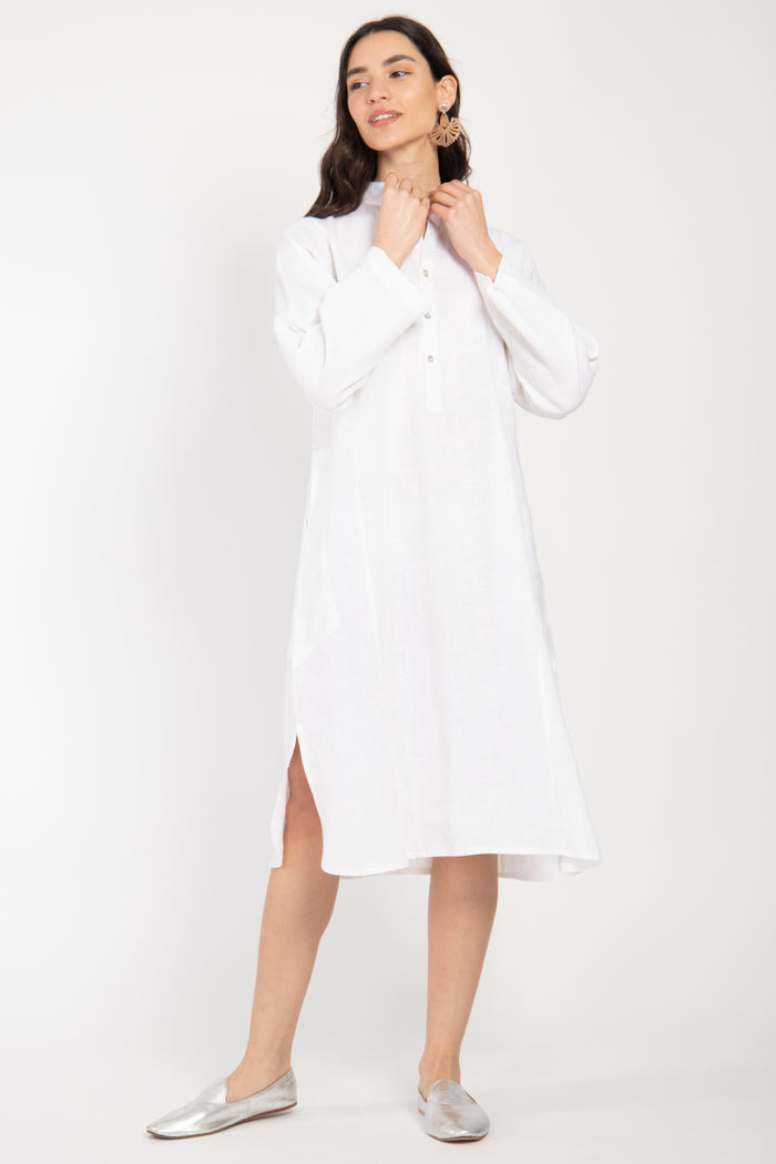 Lina Linen White Jellaba