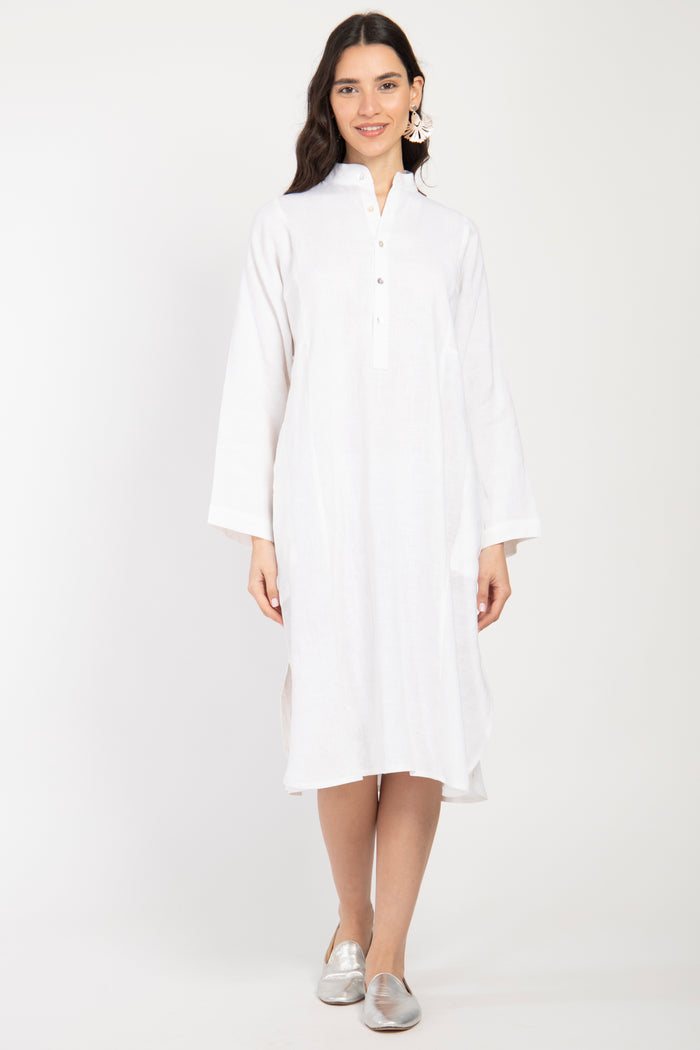 Lina Linen White Jellaba