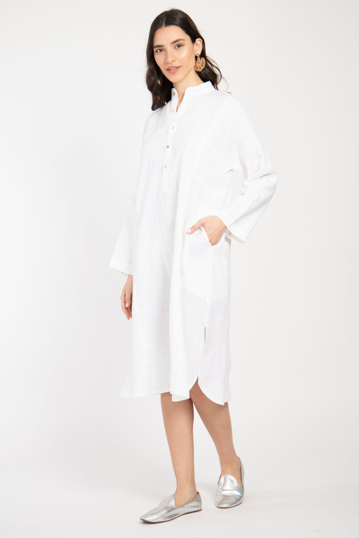 Lina Linen White Jellaba