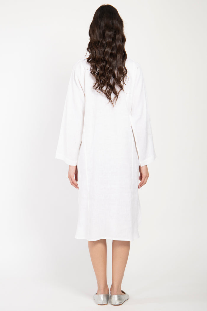Lina Linen White Jellaba