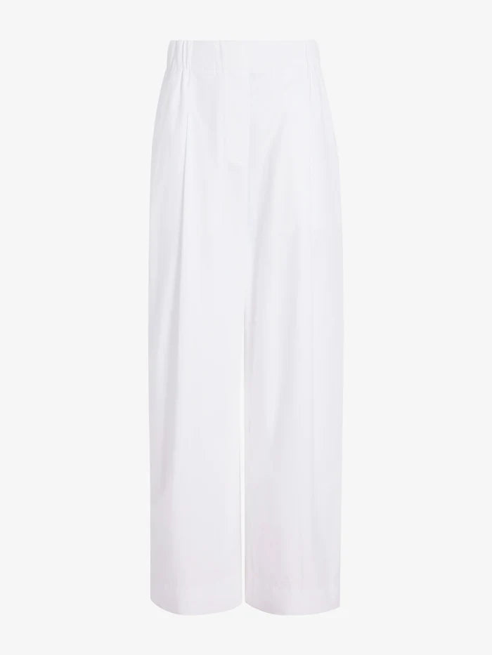 Lissia Pant in Classic Cotton Shirting - Optic White