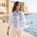 Little Remo - Glitter Butterfly Scarf (70x180cm) - Ice Blue