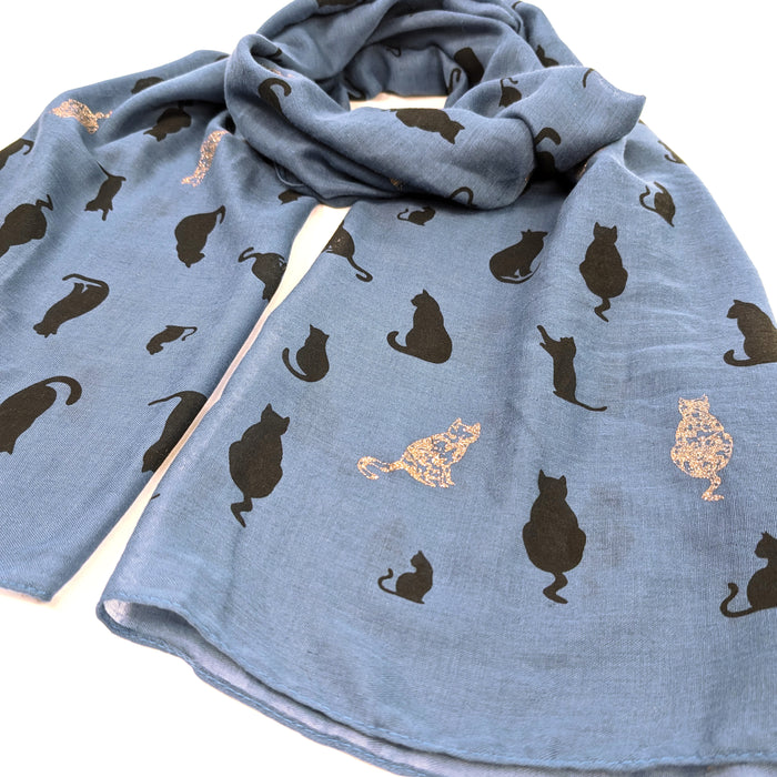 Little Remo - Glitter Cat Scarf (70x180cm) - Denim