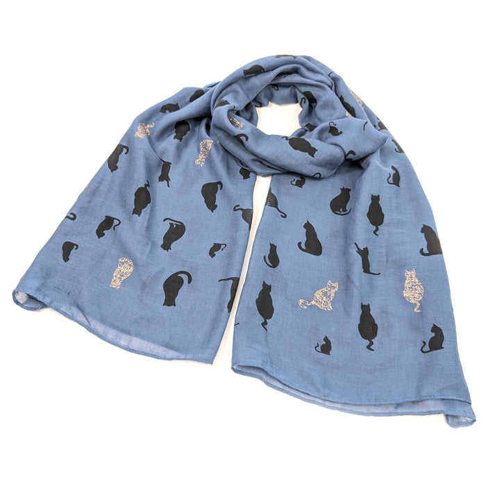 Little Remo - Glitter Cat Scarf (70x180cm) - Denim