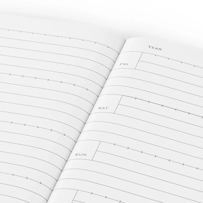 Lochby Tomoe River Pocket Notebook 3.5"x5.5", lined planner, fountain pen friendly, year & weekend labels, portable EDC.