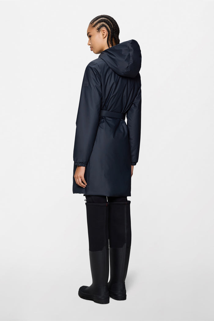 RAINS Lohja Long Insulated Curve Jacket Navy Jacket