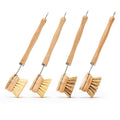 Long Handle Wood & Metal Dish Brush (Plastic Free): Softer & Lighter Colored Bristles Only