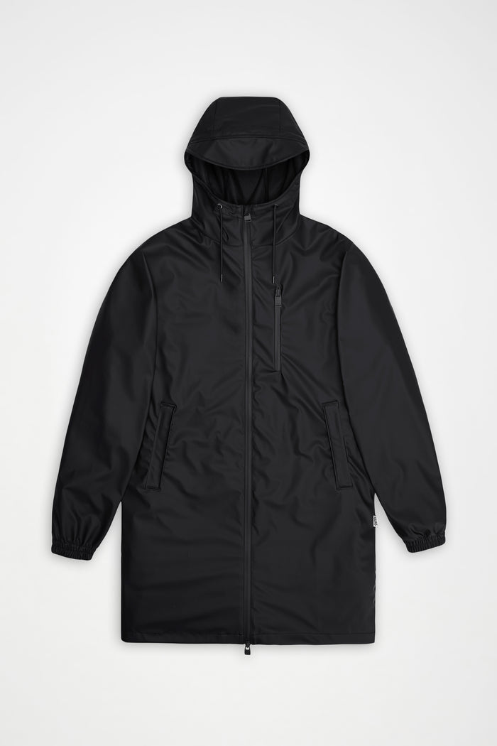 RAINS Long Storm Breaker Black Jacket