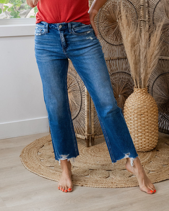 Lovervet Josie Distressed Hem Straight Jeans Lovervet