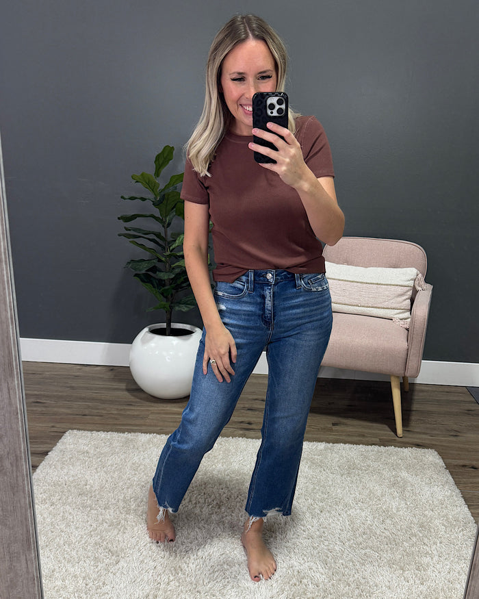 Lovervet Josie Distressed Hem Straight Jeans Lovervet