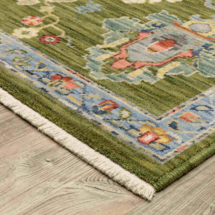 Oriental Weavers Area Rugs Lucca Area Rugs 2863e Oushak Green Wool-Nylon Blend In 8 Sizes