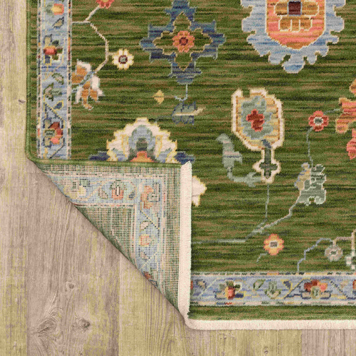Oriental Weavers Area Rugs Lucca Area Rugs 2863e Oushak Green Wool-Nylon Blend In 8 Sizes